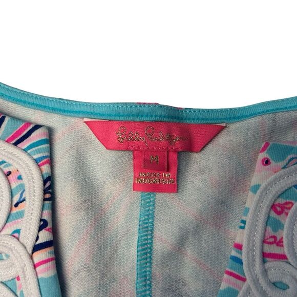 Lilly Pulitzer Size M Long Sleeve Harper Shift Dress Bayside Blue Under The Moon - Picture 3 of 9